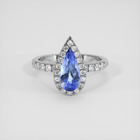 1.60 Ct. Blue Sapphire Ring, 14K White Gold 1