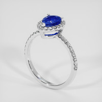 1.05 Ct. Blue Sapphire Ring, 14K White Gold 2