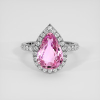4.56 Ct. Purplish Pink Sapphire Ring, 14K White Gold 1