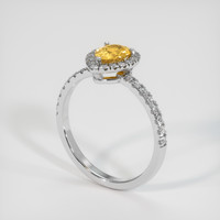 0.80 Ct. Orangish Yellow Sapphire Ring, 14K White Gold 2
