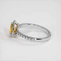 0.80 Ct. Orangish Yellow Sapphire Ring, 14K White Gold 4