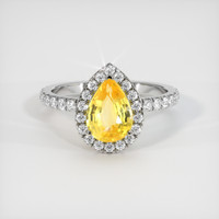 1.58 Ct. Yellow Sapphire Ring, 14K White Gold 1
