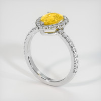 1.58 Ct. Yellow Sapphire Ring, 14K White Gold 2