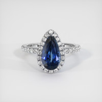 2.70 Ct. Blue Sapphire Ring, 18K White Gold 1