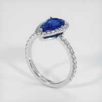 2.70 Ct. Blue Sapphire Ring, 18K White Gold 2