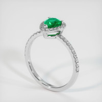 0.56 Ct. Emerald Ring, 18K White Gold 2