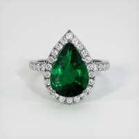 3.25 Ct. Emerald Ring, 18K White Gold 1