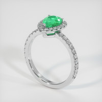 0.86 Ct. Emerald Ring, 18K White Gold 2