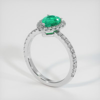 0.77 Ct. Emerald Ring, 18K White Gold 2