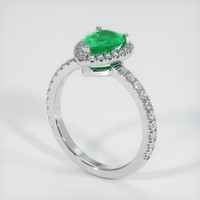 0.83 Ct. Emerald Ring, 18K White Gold 2