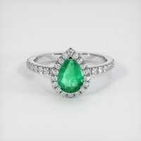 0.81 Ct. Emerald Ring, 18K White Gold 1