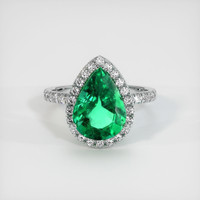 3.07 Ct. Emerald Ring, 18K White Gold 1