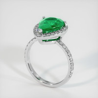 3.07 Ct. Emerald Ring, 18K White Gold 2