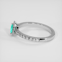 0.16 Ct. Bluish Green Paraiba Tourmaline Ring, 18K White Gold 4