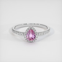 0.64 Ct. Sapphire Ring, 18K White Gold 1