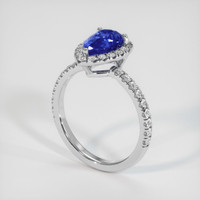 2.14 Ct. Blue Sapphire Ring, 18K White Gold 2