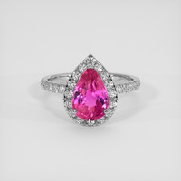 2.13 Ct. Pink Sapphire Ring, 18K White Gold 1