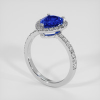 1.68 Ct. Blue Sapphire Ring, 18K White Gold 2
