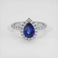 1.56 Ct. Blue Sapphire Ring, 18K White Gold 1