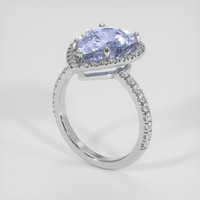 6.14 Ct. Blue Sapphire Ring, 18K White Gold 2