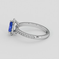 0.60 Ct. Blue Sapphire Ring, 18K White Gold 4