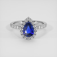 1.59 Ct. Blue Sapphire Ring, 18K White Gold 1