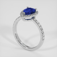 1.59 Ct. Blue Sapphire Ring, 18K White Gold 2