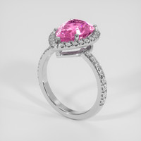 4.56 Ct. Purplish Pink Sapphire Ring, 18K White Gold 2
