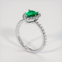 1.01 Ct. Emerald Ring, 18K White Gold 2