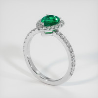 0.82 Ct. Emerald Ring, 18K White Gold 2