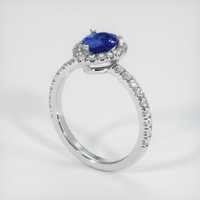 0.96 Ct. Blue Sapphire Ring, 18K White Gold 2