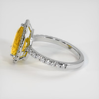 3.10 Ct. Yellow Sapphire Ring, 18K White Gold 4