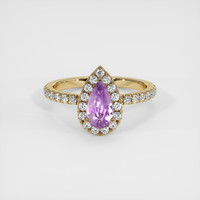 1.19 Ct. Pinkish Purple Sapphire Ring, 14K Yellow Gold 1
