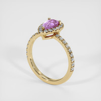 1.19 Ct. Pinkish Purple Sapphire Ring, 14K Yellow Gold 2