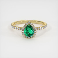 0.56 Ct. Emerald Ring, 18K Yellow Gold 1