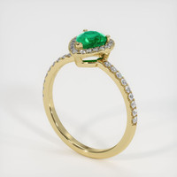 0.56 Ct. Emerald  Ring - 18K Yellow Gold