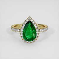1.49 Ct. Emerald Ring, 18K Yellow Gold 1