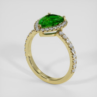1.49 Ct. Emerald Ring, 18K Yellow Gold 2