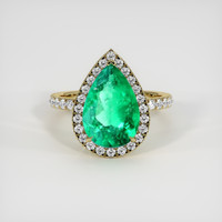 2.84 Ct. Emerald Ring, 18K Yellow Gold 1