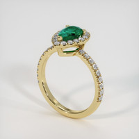0.91 Ct. Emerald Ring, 18K Yellow Gold 2