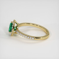 0.74 Ct. Emerald Ring, 18K Yellow Gold 4