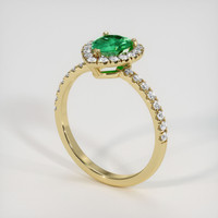 0.50 Ct. Emerald Ring, 18K Yellow Gold 2