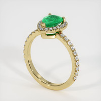 0.83 Ct. Emerald Ring, 18K Yellow Gold 2