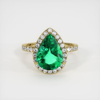 3.07 Ct. Emerald Ring, 18K Yellow Gold 1