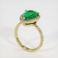 3.07 Ct. Emerald Ring, 18K Yellow Gold 2