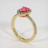 1.08 Ct. Padparadscha Sapphire Ring, 18K Yellow Gold 2