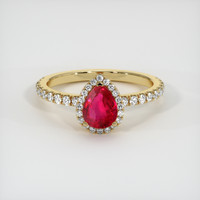 1.09 Ct. Ruby  Ring - 18K Yellow Gold