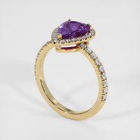 3.29 Ct. Purple Sapphire Ring, 18K Yellow Gold 2