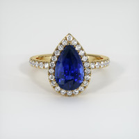 3.52 Ct. Blue Sapphire Ring, 18K Yellow Gold 1
