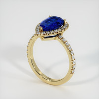 3.52 Ct. Blue Sapphire Ring, 18K Yellow Gold 2